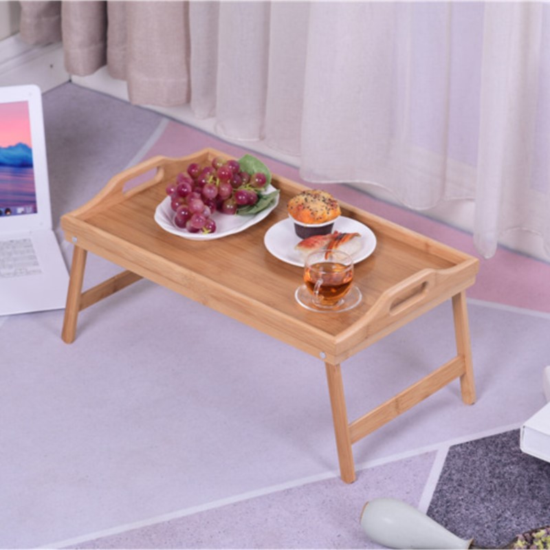 Laptop Stand Bamboo - Portable Bamboo Wood Bed Tray Breakfast