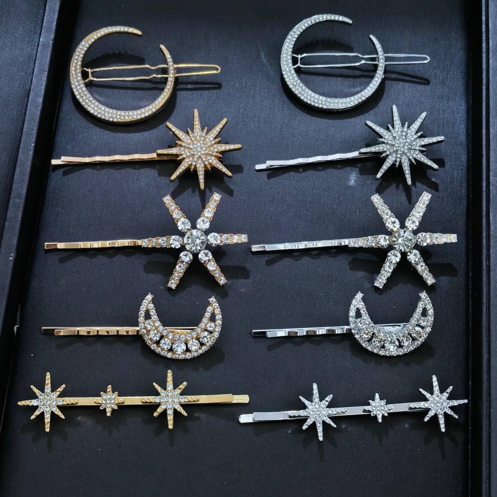 Tech Accessories Women - 3/4 pcs set Crystal Star Hairpins