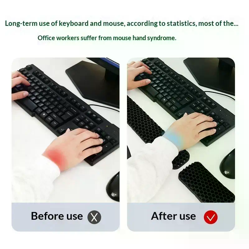Keyboard Wrist Pad Leather - Ergonomic Mouse Wrist Rest Pad Keyboard