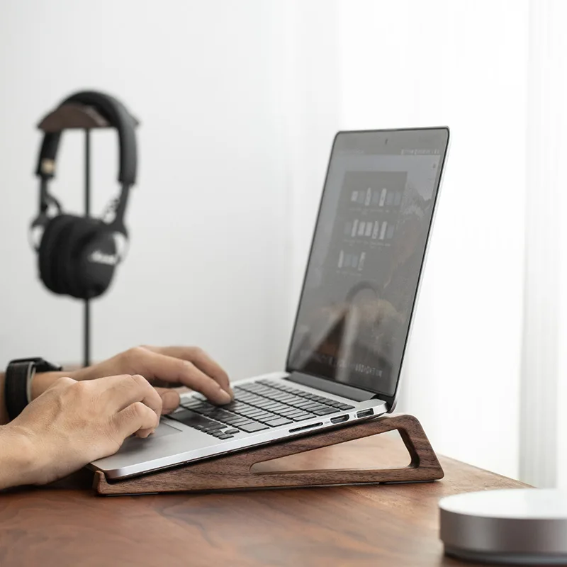 HeMu Walnut Wood Laptop Stand  - Laptop Stand Bamboo 评论和价格