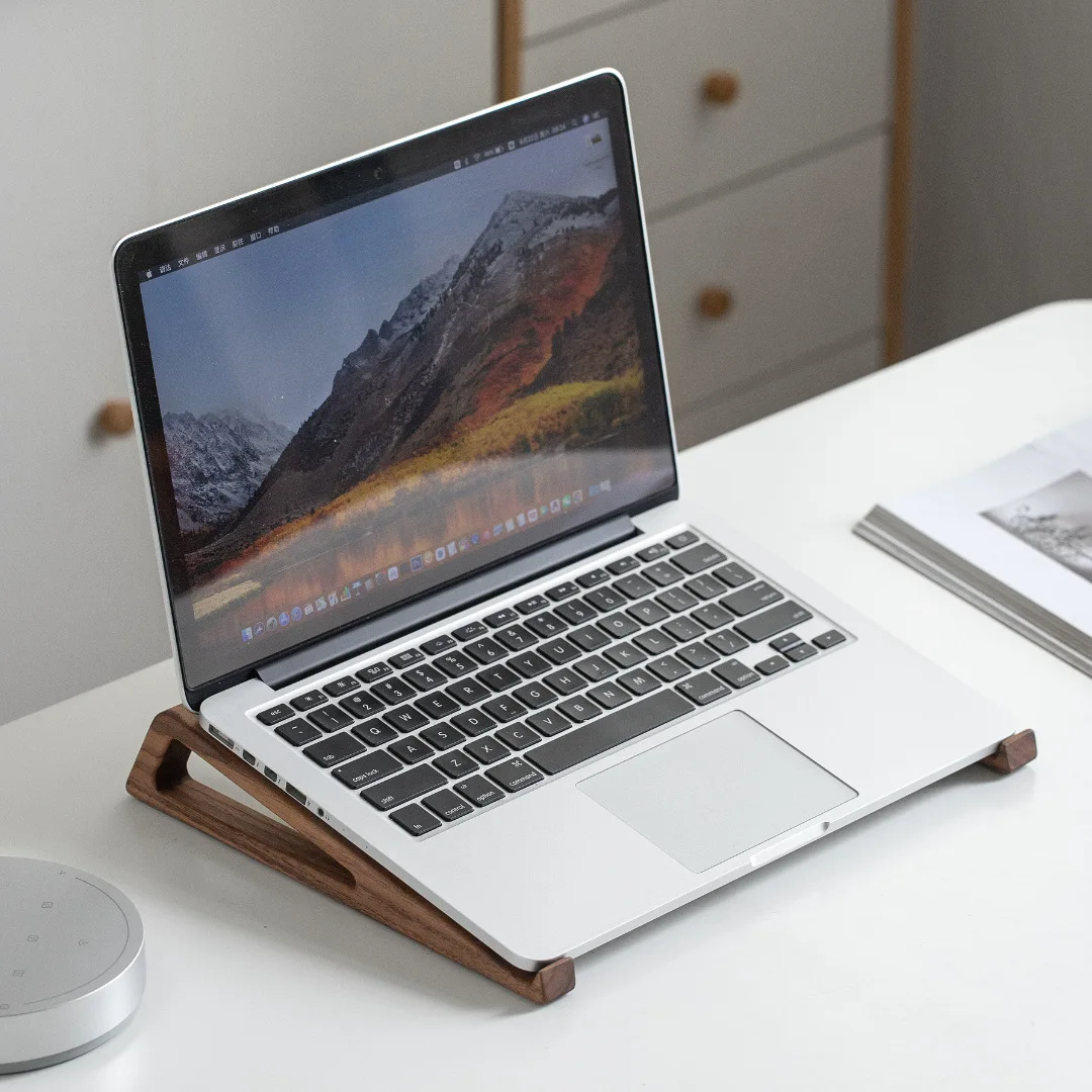 HeMu Walnut Wood Laptop Stand  - Laptop Stand Bamboo 评论和价格