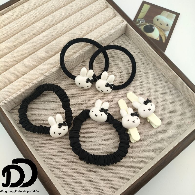 Cute Miffy Bunny Bow Hair Tie, - Tech Hair Accessories 评论和价格