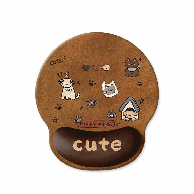 Cartoon Cute Mouse Pad Puppy W - Keyboard Wrist Pad Leather 评论和价格