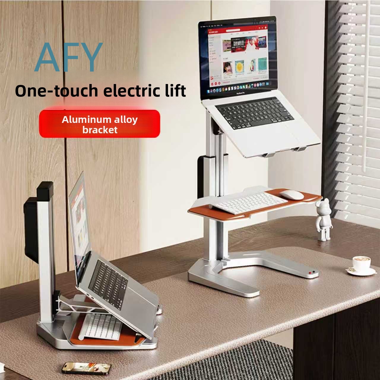 Electric Height Adjustable Sta - Laptop Stand Bamboo 评论和价格