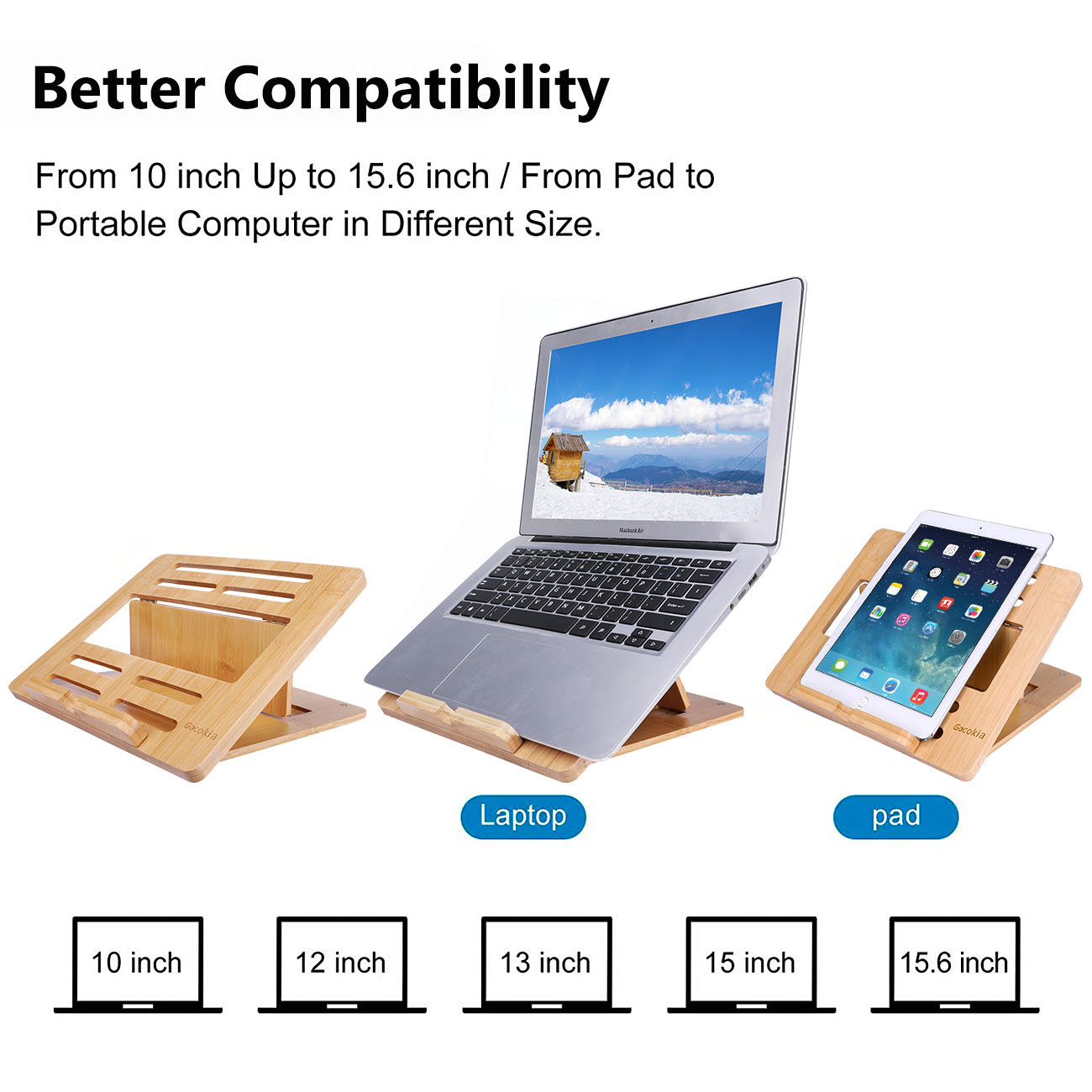 Bamboo Fodable Laptop Notebook - Laptop Stand Bamboo 评论和价格