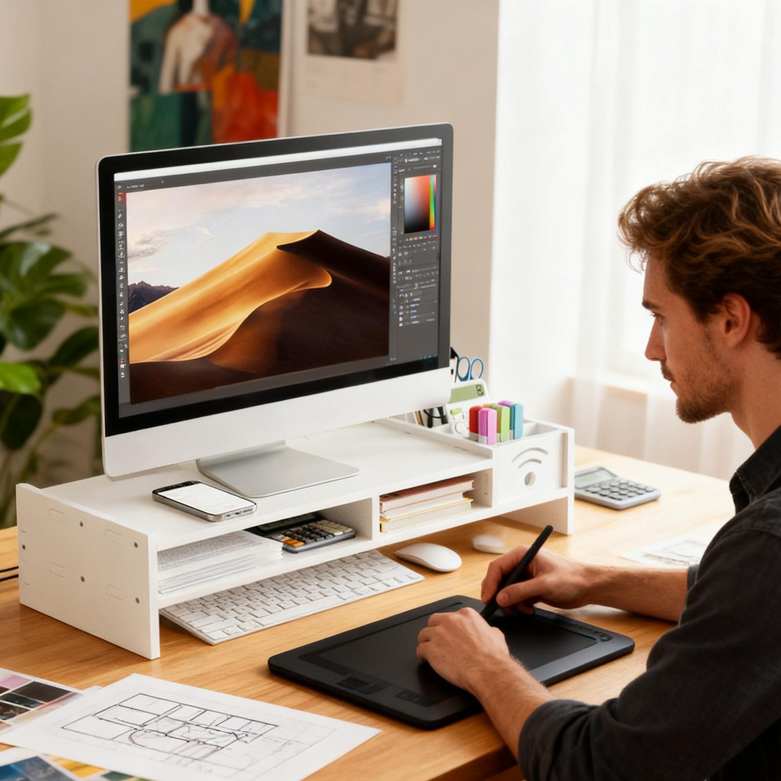 Monitor Stand For Desk 2-Tier  - Laptop Stand Bamboo 评论和价格